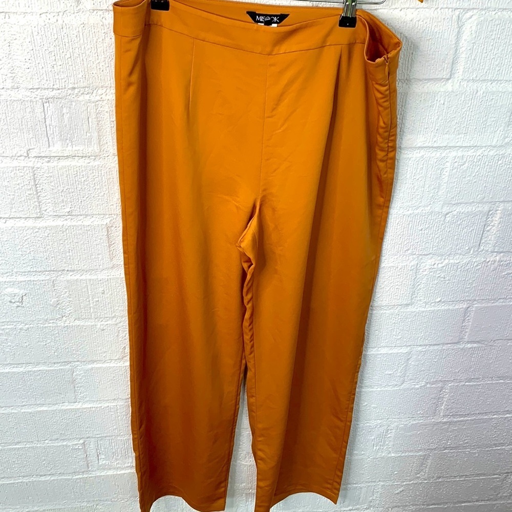 Misook High Rise Side Zipper Carmel Brown High Rise Trouser size M